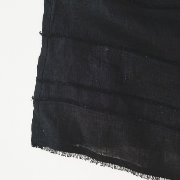 NEW! TALBOTS Black Linen Tank Top Raw Hem Design 8P. - Picture 2 of 6